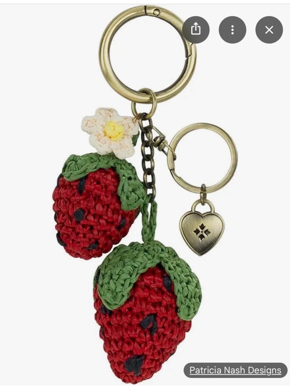 Patricia Nash - NWT Raffia Strawberry Bag Charm